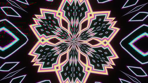 Pulsating Multicolored Abstract Patterns of Flowers