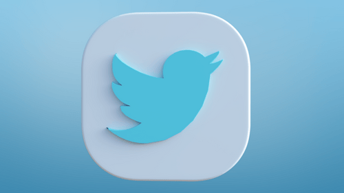 Modern 3D Twitter Logo Rotating Social Media Icon