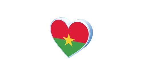 Animated Burkina Faso Flag Heart Loop