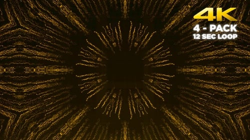 Golden Sparkling Particle Kaleidoscope Background Animation