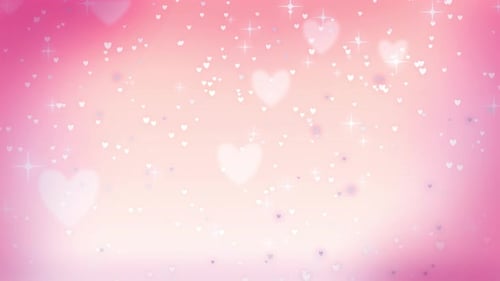 Romantic Pink Heart Particles and Shimmering Sparkles Background