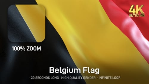 Belgium Flag Waving Realistic Seamless Loop
