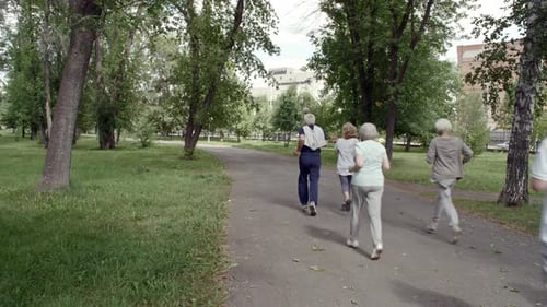 Seniors Jogging in Park