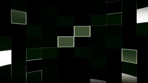 Digital Grid Pattern with Flashing Geometric Lights