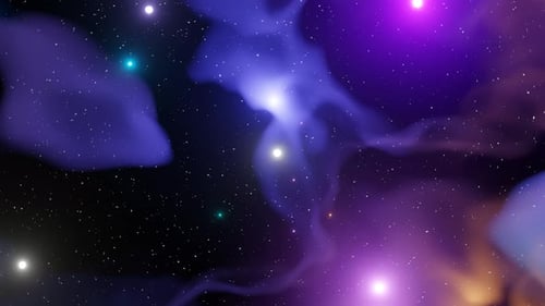 Deep Space Nebula Loop Background with Glowing Star and Plasma