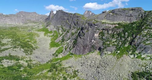 Aerial View of Majestic Mountain Wilderness Landscape