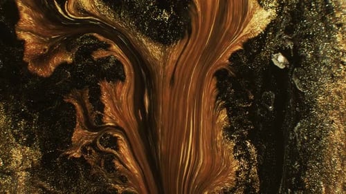 Mélange d'encre à paillettes Doré et noir Fluid Flow