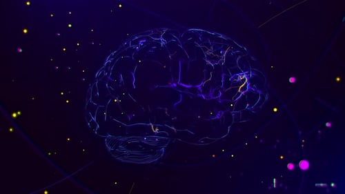 Digital Brain Neural Data Blue