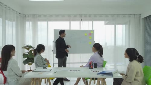 Colleagues Applauding Successful Presentation at Team Meeting