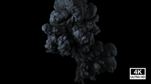 Realistic Smoke Plume Rising with Alpha Channel