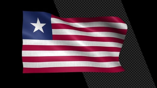 Animated Waving Flag of Liberia