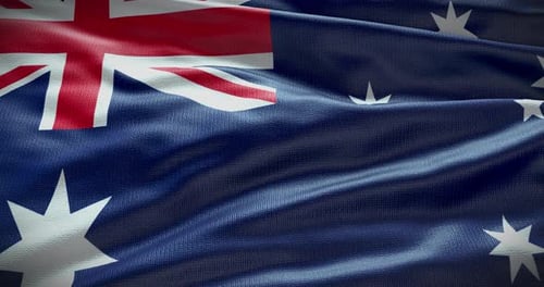 Realistic Waving Australian National Flag Loop