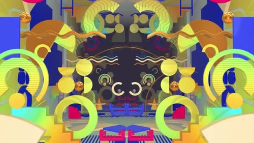 Flacher Stil 3 D Geometrie 04 HD
