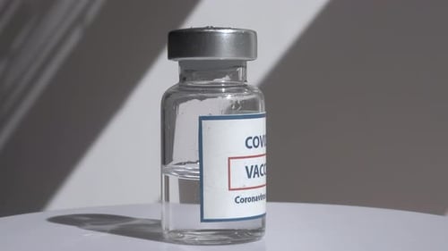 COVID-19 Vaccine Vial with Clear Liquid
