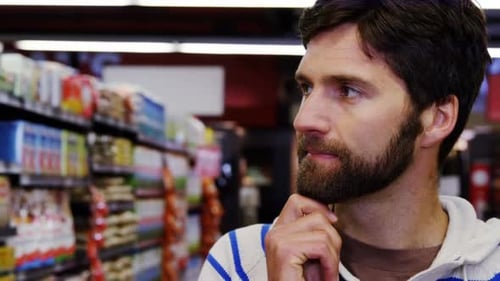 Man shopping in grocery section