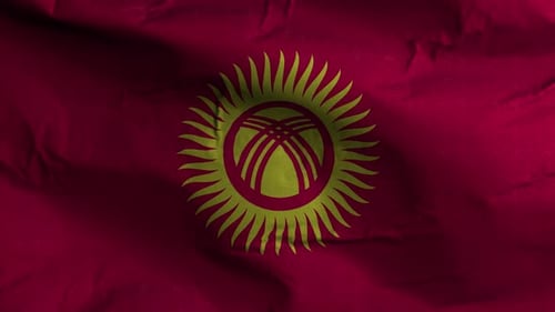 Kyrgyzstan National Flag Waving Seamless Loop