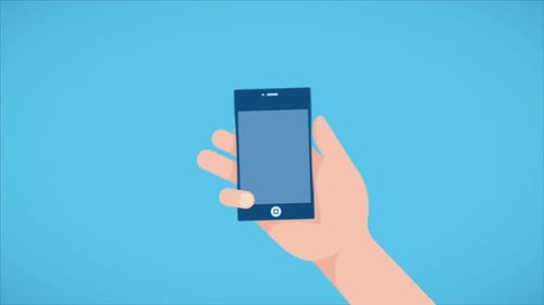 Animated Flat Design Mobile Payment Terminal Transaction