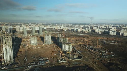 Urban Development and Construction Aerial View