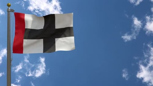 Konstanz City Flag (Germany) On Flagpole