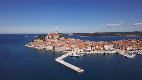 Panorama aéreo de Rovinj, Croacia