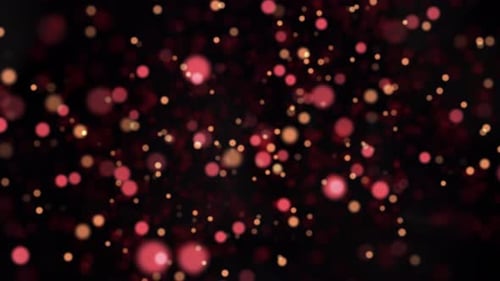Animated Red and Golden Bokeh Particles