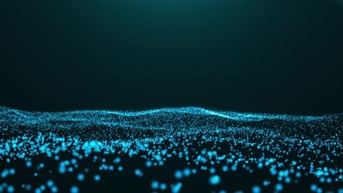 Abstract Glowing Blue Particle Wave Digital Background