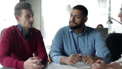 Positive Successful Business Partners Meeting in Office