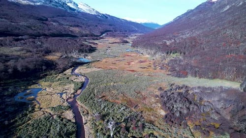 Patagonia landscape. Ushuaia Tierra del Fuego. Patagonia Argentina.