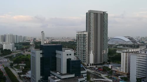 Time lapse from a cityscape from day to evening in Singapore