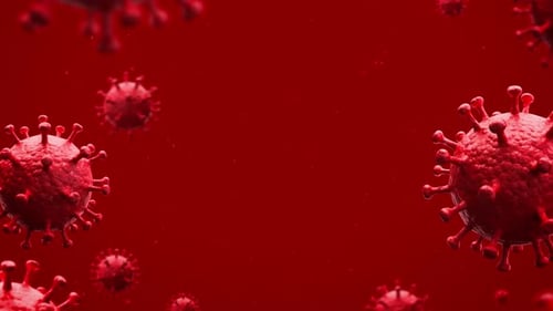 Animated Red 3D Virus Particles Medical Science Loop