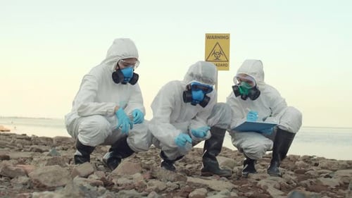 Gruppe von Ökologen untersucht Boden an der Küste