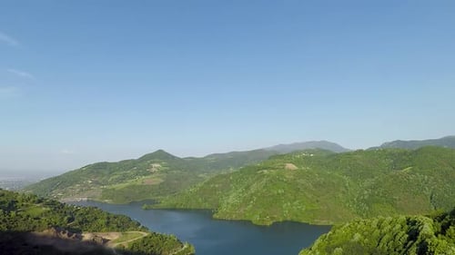 Aerial Lake and Mountain