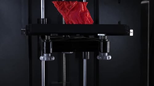 Modern Technologies 3d Printer Prints the Model of Heart Process of Printing Organs on a 3d Printer