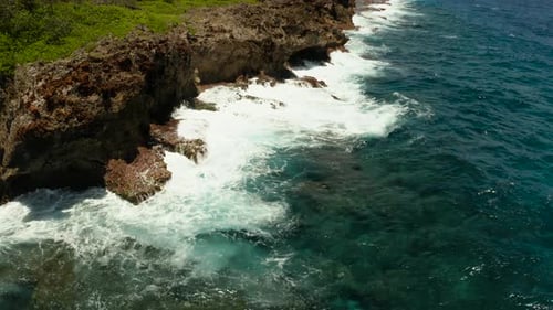 Ocean with Waves Crashing on the Shore