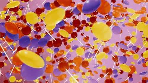 Seamless Loop of Abstract Falling Candies Background