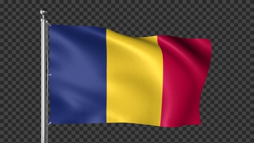 Chad National Flag Waving Loop Animation