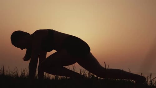 Evening Training By the Sea Against the Backdrop of Sunset
