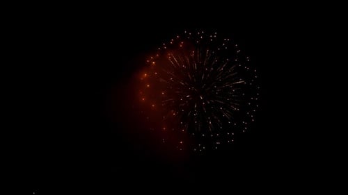 Exploding Fireworks Sparkles Against Dark Night Background