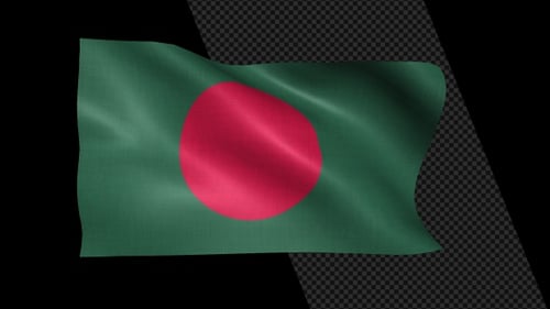 Waving Flag of Bangladesh Realistic Fabric Animation