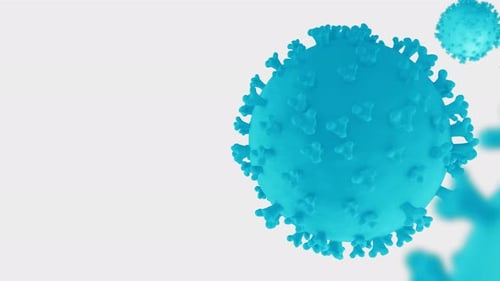 Animated 3D Blue Virus Cell Rotating