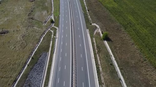 Highway Seen From Above, Drone Shot