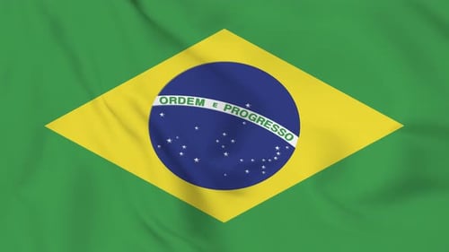Seamlessly Looping Waving Flag of Brazil