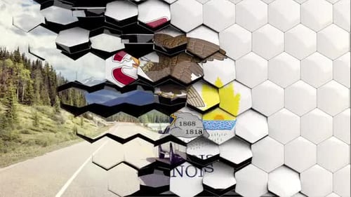 Hexagon Flip Reveal Transition with Alpha Channel