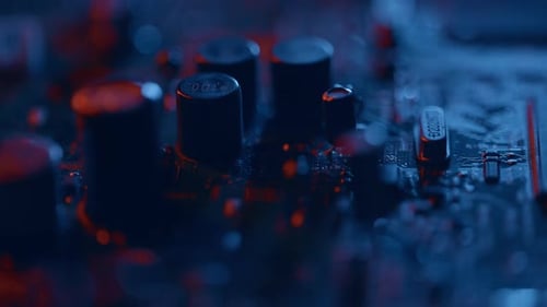 Integrierte Platine mit Prozessor Nahaufnahme