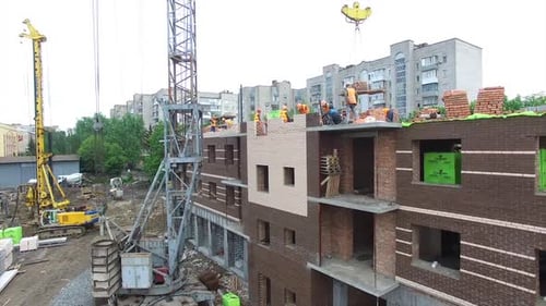 Tower Crane Build Large Residential Building