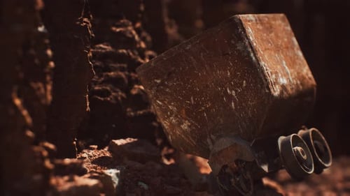 Abandoned Gold Mine Trolley Used To Cart Ore During the Gold Rush