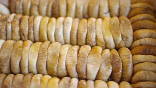 Close Up of Dried Figs in Food Market