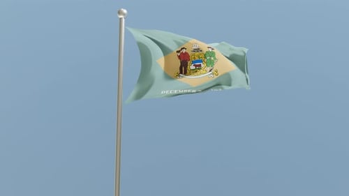 Delaware-Flagge am Fahnenmast