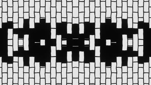 Abstract animation of black and white bricks 02