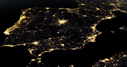 Iberian Peninsula at Night